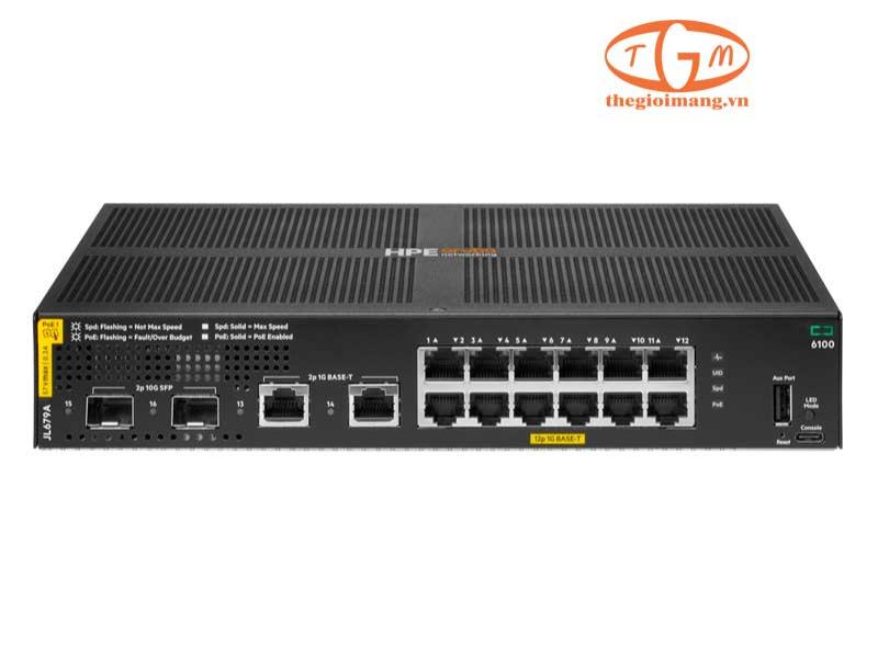 HPE Aruba Networking 6100 12G Class4 PoE 2G/2SFP+ 139W Switch (JL679A)