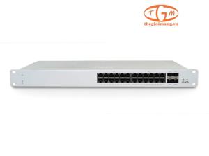 MS130-24-HW Switch Cisco Meraki, 24x 1GE RJ45, 4x 1GE SFP uplink, Layer 2, Cloud Managed.