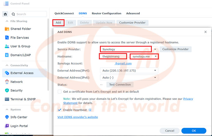 Nas Solution Hướng dẫn tạo tên miền và mở port để truy cập NAS Synology từ xa